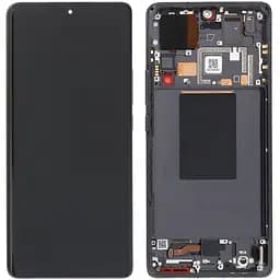 Дисплей Xiaomi 12 Pro /Xiaomi 12S Pro чорний, Amoled, оригінал PRC переклеєне скло, з рамкою сірого кольору, Gray