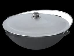 Казан чавунний азіатський з алюмінієвою кришкою 8 л