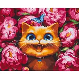 Картина по номерам Brushme Мур в пионах ©Марианна Пащук 40x50 см