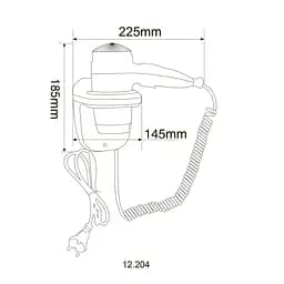 Фен настінний Hotec 12.204 ABS White - мініатюра 2