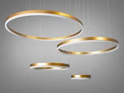 Люстра стельова LED Diasha D2485-800+600+400+200G D2485, 135W, золото, для низьких стель, регульована висота - мініатюра 2