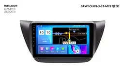 Штатна автомагнітола EasyGo M9-3-32-ML9 QLED Mitsubishi Lancer