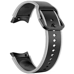 Ремінець для Samsung Galaxy Watch 5 40mm - чорно-сірий ширина кріплення 20мм силікон розмір L Watchbands Double Line (W12-4WB66259531)