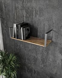 Полиця для книг і декору Moreli XS-28 Bl у стилі лофт 800x220x290 мм Чорний/Дуб аппалачі (mo-xs28-black-apalach)