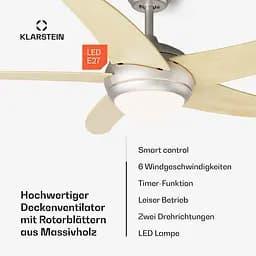 Стельовий вентилятор Klarstein Bolero Smart 55 Вт Бежевий (10046058) - мініатюра 8