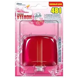 Сменный подвесной блок для унитаза Туалетный Утенок 4в1 Свежесть лепестков, 55 мл