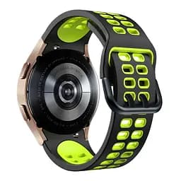 Ремінець для Samsung Galaxy Watch 5 - чорно-зелений ширина кріплення 20мм силікон перфорація розмір L Watchbands Galaxy Sport (WB00S4GALAXYSPORT25) - мініатюра 2