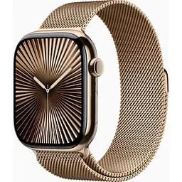 Смарт-часы Apple Watch Series 10 GPS + Cellular 46mm Gold Titanium Case w. Gold Milanese Loop - M/L (MX003)