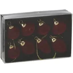 Комплект ялинкових прикрас Chomik скляні з велюровим покриттям бургунді 8 шт. (BOZ4303)