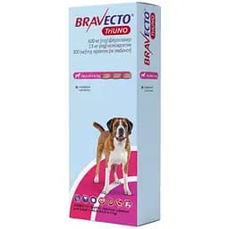 Таблетки жувальні Bravecto TriUNO 600 мг від бліх кліщів та гельмінтів для собак вагою від 40 до 60 кг 1 шт. 