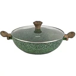 Вок с антипригарным покрытием EcoStone со стеклянной крышкой Fissman 30х9 см 000264459