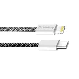 Кабель ColorWay Lightning + USB Type-C (M/M), 3.0 А, 1 м, Black (CW-CBPDCL061-BK)