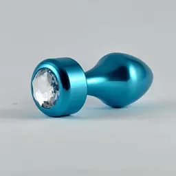 Анальна пробка - Heavy Metal Anal Plug Rosebud Aluminium Blue