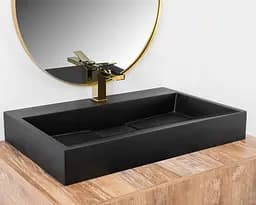 Умивальник Rea Goya 37x70 black mat (REA-U8802), Матова - мініатюра 2