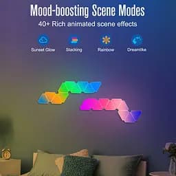 Настінний світильник Smart Triangular Quantum Light SAL-012B Bluetooth USB interface with app 6pcs White - мініатюра 3