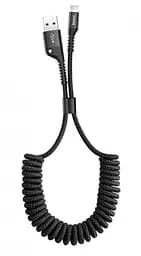 Кабель Baseus Fish Eye Spring Cable USB to Lightning 2A 1m CALSR-01 Black