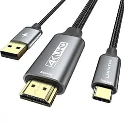 Кабель HDMI — USB C 4K 60 Гц | 1,8 м (6 футів) Кабель HDMI-джерело — USB Type-C для під'єднання дисплея, односпрямований вхід HD