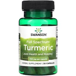 Натуральная добавка Swanson Full Spectrum Turmeric 720 мг 30 капсул