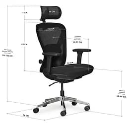 Крісло Mealux Q1 Air Fabric Black (арт HF-Q1 F/B) - мініатюра 3