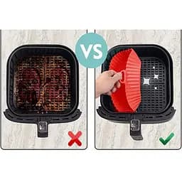 Кругла силіконова форма для аерогрилю, духовки та мультипечі 21х21 см, Kitchen Master Бежевий 87957 - мініатюра 7