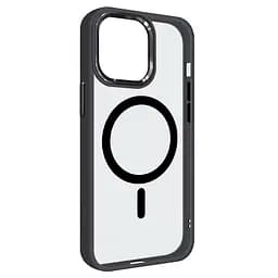 Чехол для Apple iPhone 13 Pro Max, Unit MagSafe, черный, прозрачный, магсейф, противоударный, магнитный, панель-накладка с поддержкой MagSafe, с поддержкой беспроводной зарядки, TPU+PC, защита всего корпуса, ударостойкий, ArmorStandart (ARM66942)