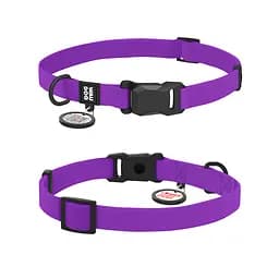 Ошейник для собак водостойкий Waudog Magnetc QR-паспортом магнитная пряжка-фастекс S Ш 15 мм Д 26-35 см фиолетовый