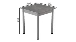 Стіл кухонний Ferrum-decor Агата 75x80x80 Сірий ДСП Бетон 16мм (FRD-105559) - мініатюра 3