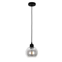 Подвесной светильник Levistella 91609F-1 CL, E27, 150 мм, Черный металл + прозрачное стекло