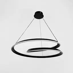 Подвесная кольцевая люстра в черном перекрученном корпусе Ø 80 см | Line F | Арт. MJ340-800 BK