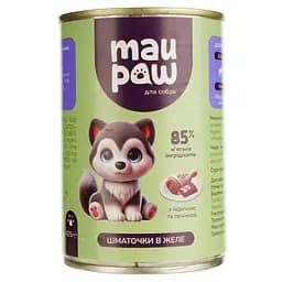 Набір вологого корму для дорослих собак MAU PAW шматочки в желе 2.905 кг (6 шт. + 1 шт. подарунок х 415 г) - мініатюра 2