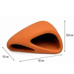 Декорація Hobby Wave Cave 1 red 12x12x5,5 см - керамічне укриття для риб і креветок в акваріумі (41657) - мініатюра 2