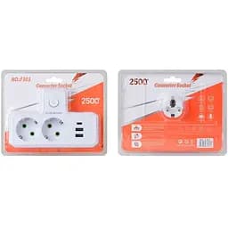 Розетка-подрібнення з заземленням Voltronic F-303 White, 2 розетки + 3 USB(1 А) + Type-C, 2500 W, 10A, 220V - мініатюра 4