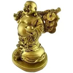 Хотей з гарбузом горлянкою та монетами та чашею багатства 17.5х13х9.5 см