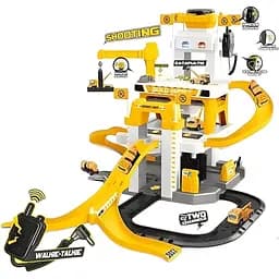 Парковка 660 S-23: 53 елементи, 3 машинки, гелікоптер, звукові та світлові ефекти, мікрофон, ліфт, водяна пушка, наліпки