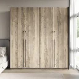 Шкаф для одежды Flamecame в спальню с полочками и штангой на 4 двери FR-19