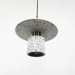 Підвіс Terrazzo Cylinder із білим бетонним плафоном 30 см в стилі Ар-деко Line.F MJ 162-300 WT - мініатюра 4