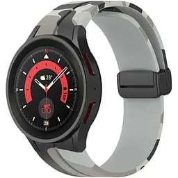 Ремінець для Samsung Galaxy Watch 4 Classic 46mm - сіро-чорний ширина кріплення 20мм силікон Watchbands Cls-color (W30-7WB87751991)