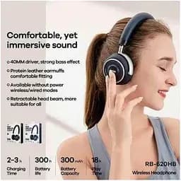 Навушники Remax RB-620HB Wireless Stereo Headphone Bluetooth до 18 годин червоні - мініатюра 5