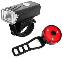 Вело фара с задним фонарем мигалкой RB-B13 велосипедный аккумуляторный водонепроницаемый фонарь с креплением
