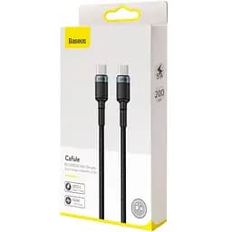 Кабель Baseus Cafule Cable Type-C to Type-C 100W 2m CATKLF-ALG1 Black-Grey - мініатюра 4