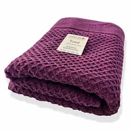 Полотенце банное Lovely Svi хлопок жаккардовый для ванной, гостиниц, СПА - 70 х 140 см. Diamond Grid Бургунди (581124)