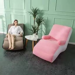 Надувний диван з підлокітниками Inflatable Sofa / Портативне складане крісло для дому, дачі, туризму та відпочинку, 140х85х80 см - мініатюра 4