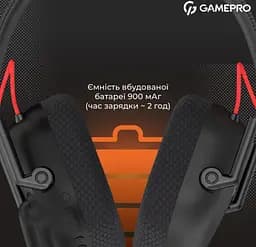 Игровые наушники GamePro HSW-120-B Wireless Mercury Genesis Pro Black - мініатюра 5