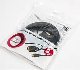Кабель Cablexpert HDMI - VGA+3.5 мм V 1.4 (M/M), 3 м, чорний пакет (A-HDMI-VGA-03-10) - мініатюра 2