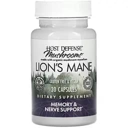 Натуральная добавка Host Defense Lion's Mane, 30 вегакапсул