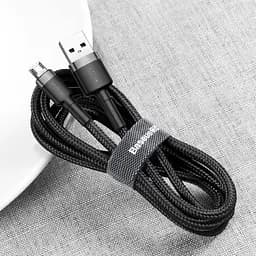 Дата кабель Baseus Cafule USB to MicroUSB Cable 2.4A (1m) (CAMKLF-B) Сірий/Чорний - мініатюра 4