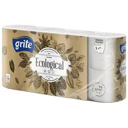 Туалетная бумага Grite Ecological Plius 3 слоя 8 рулонов (4770023350241)