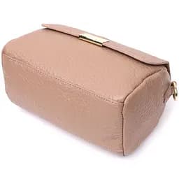 Модна шкіряна сумка з плечовою лямкою для жінок Vintage 22403 бежева - мініатюра 3