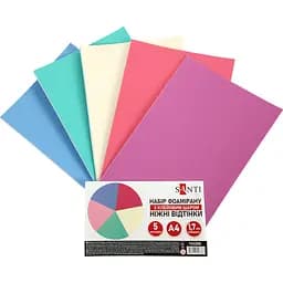 Набір фоамірану Santi Ніжні відтінки 200х300 мм з клейовим шаром 5 кольорів (743268)