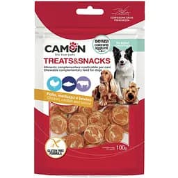 Монетки для собак, Camon Treats & Snacks с курицей, треской и сыром, 2,5 см, 100 г